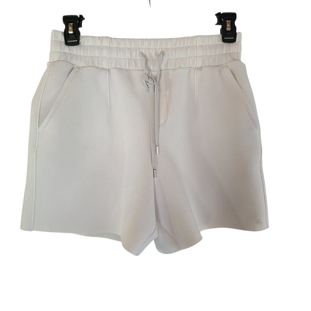 CALIA Soft Scuba High Rise Shorts 5" Inseam Light Cream Small